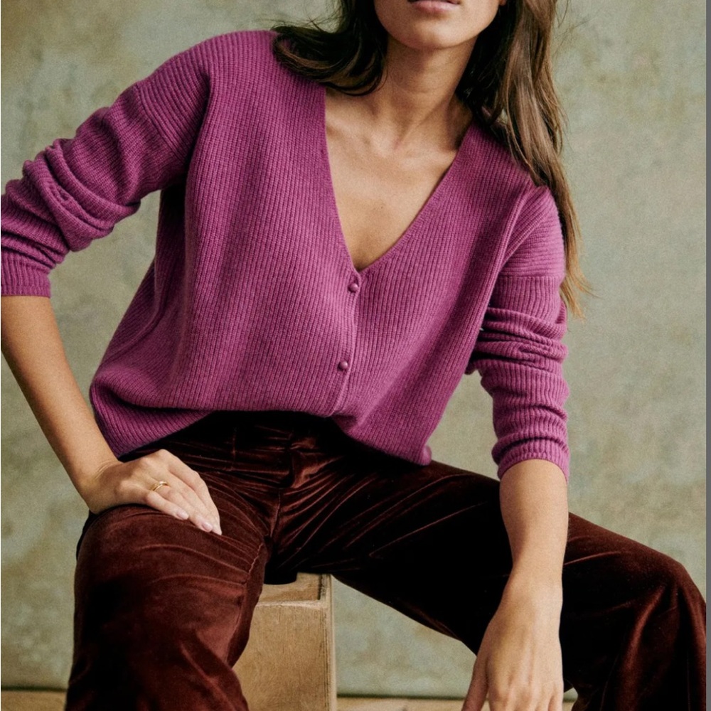 Sezane gilet Zohra cardigan button sweater